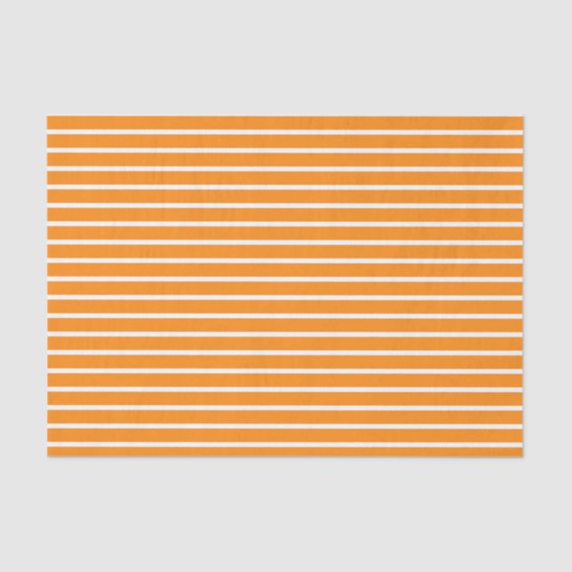 PAPIER MOUSSELINE ORANGE & BLANC HALLOWEEN STRIPES (Recto)