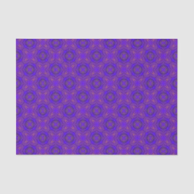 Papier Mousseline Orange Blue Purple Abstract Lattice Pattern (Recto)
