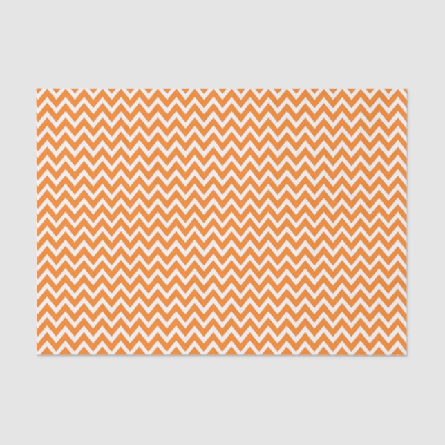 Papier Mousseline Orange Chevron (Recto)