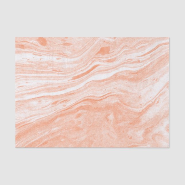 Papier Mousseline Orange Clair Et Motif Marbre blanc (Recto)