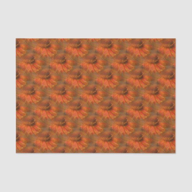 Papier Mousseline Orange Daisy Flower Nature Motif (Recto)