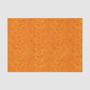 Papier Mousseline Orange de damassé d'automne