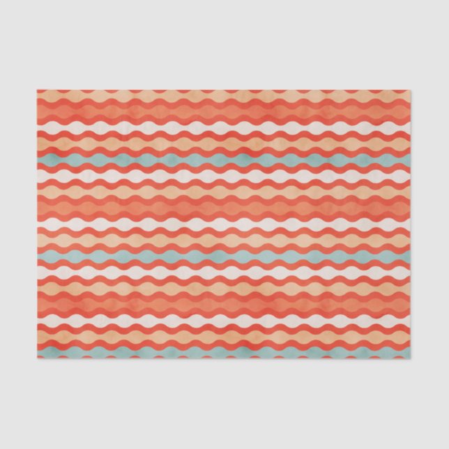 Papier Mousseline Orange et Turquoise (Recto)