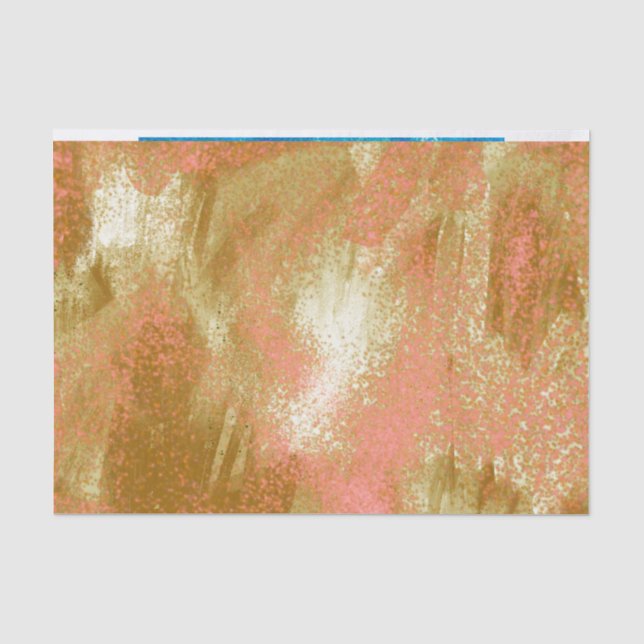 Papier Mousseline Orange Gold Brown Abstrait (Recto)