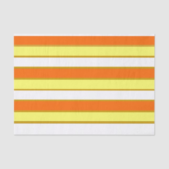 Papier Mousseline Orange, jaune et White Stripes (Recto)