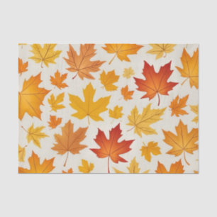 Papier Mousseline Orange Jaune Russe Automne Feuille Motif
