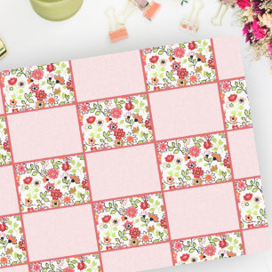 Papier Mousseline Orange rétro et rose du milieu du siècle Vintage F