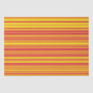 Papier Mousseline Orange rouge jaune rayures