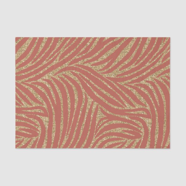 Papier Mousseline Orange Spice Gold Parties scintillant Zebra Annive (Recto)