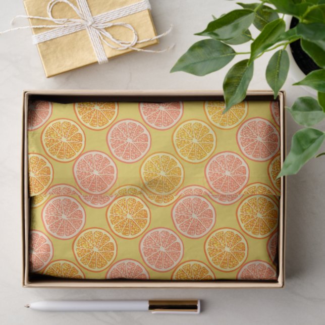 Papier Mousseline Orange Summer Mustard (Cadeau)
