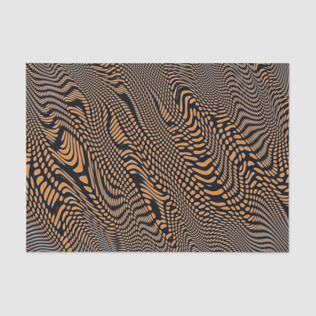 Papier Mousseline ORANGE Tissue Paper HALLOWEEN BLACK PSYCHEDELICS (Recto)