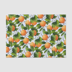 Papier Mousseline Oranges Agrumes Fruit Floral