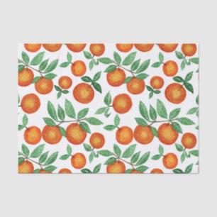 Papier Mousseline Oranges d'été Motif d'aquarelle d'agrumes