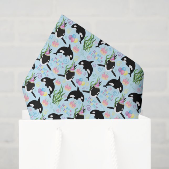 Papier Mousseline Orca Whale Tissue Paper in Blue (Sac cadeau)
