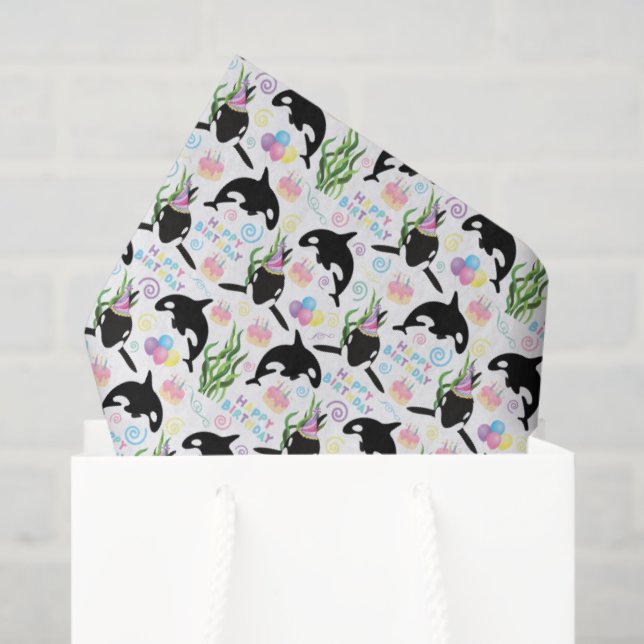 Papier Mousseline Orca Whale Tissue Paper inWhite (Sac cadeau)
