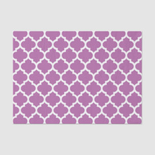 Papier Mousseline Orchidée violet blanc Marocain Quatrefoil Motif #5