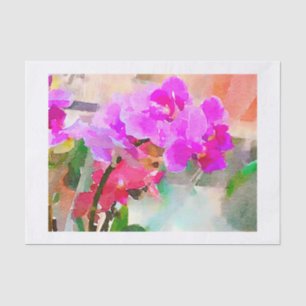 Papier Mousseline Orchidées d'aquarelle