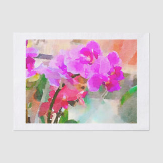 Papier Mousseline Orchidées d'aquarelle