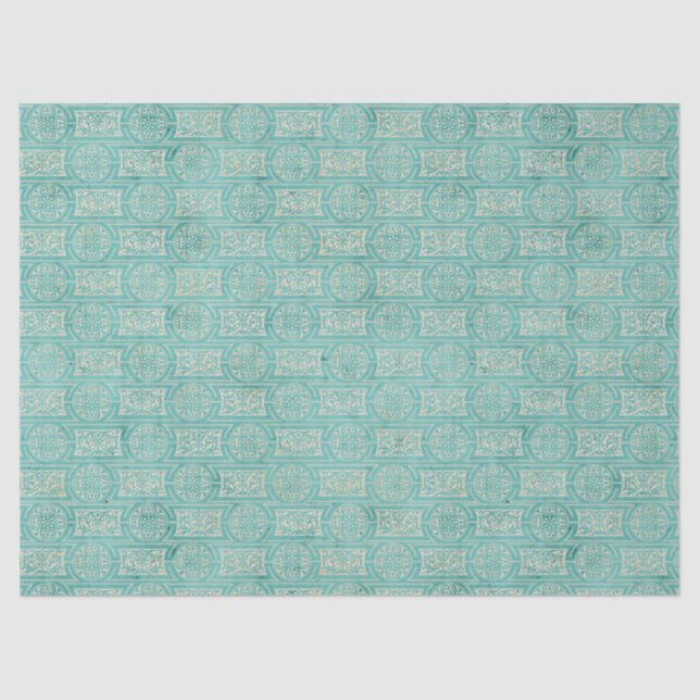 Papier Mousseline Organiser les cercles Turquoises et les rectangles (Recto)