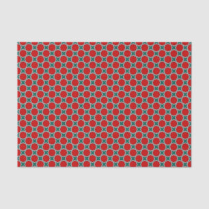 Papier Mousseline Oriental Rouge Vert arabe Égypte Motif géométrique