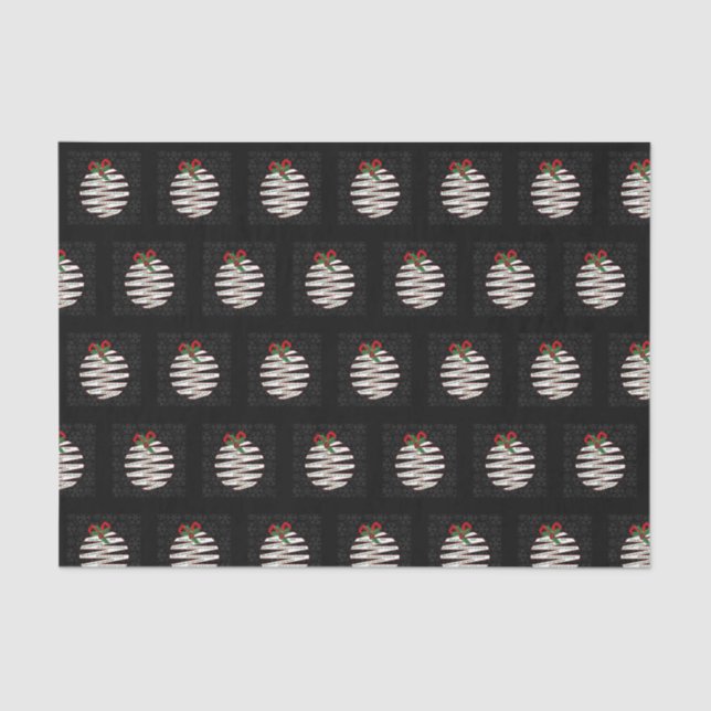 Papier Mousseline Origami ornement moderne noir et blanc (Recto)