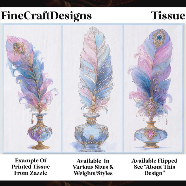 Papier Mousseline Ornate Elegant Quill & Inkwell Trio EQ2L Decoupage (Créateur téléchargé)