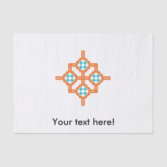 Papier Mousseline Ornement bleu orange (Recto)