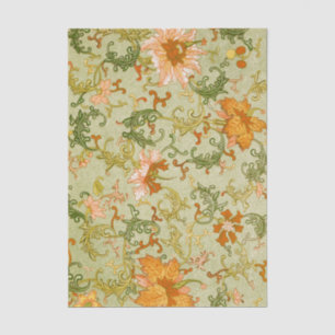 Papier Mousseline Ornement Chinois Vintage Jones Fleurs