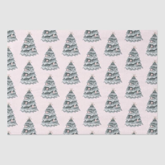Papier Mousseline Ornement d'arbre de Noël rose vif (Recto)