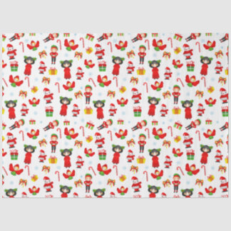 Papier Mousseline Ornement de Noël avec bonhomme de neige, elfes, an