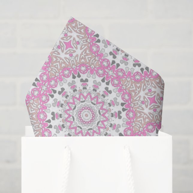 Papier Mousseline Ornement multicolore mandala kaléidoscope (Sac cadeau)