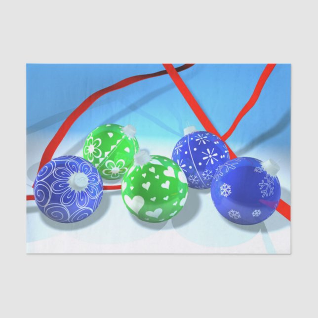 Papier Mousseline Ornements de Noël (Recto)