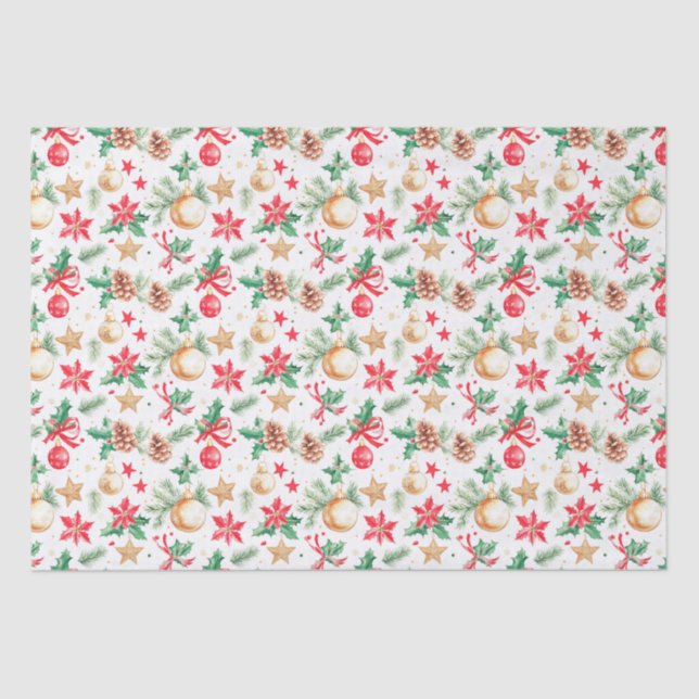 Papier Mousseline Ornements de Noël festifs (Recto)