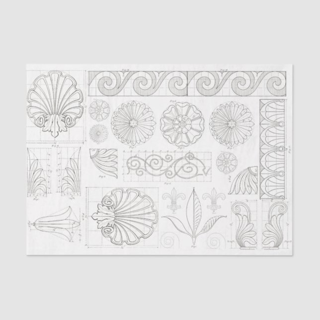 Papier Mousseline Ornements Vintages (Recto)