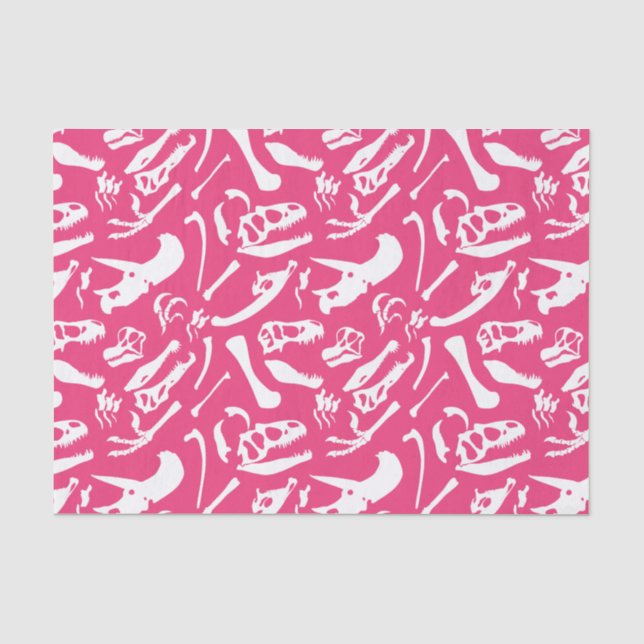 Papier Mousseline Os Dinosaures (Rose) (Recto)