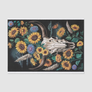 Papier Mousseline Os et Fleurs, Fleurs sauvages et Far West