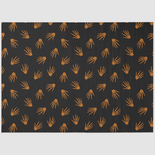 Papier Mousseline Os oranges Vintages d'Halloween modernes (Recto)