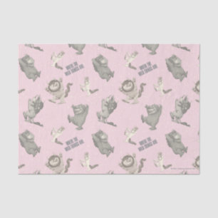 Papier Mousseline Où sont les monstres rose motif étoile