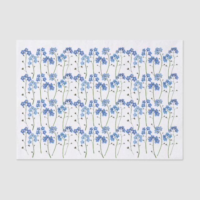 Papier Mousseline Oubliez-moi pas Blue Flowers artisanat Tissu papie (Recto)