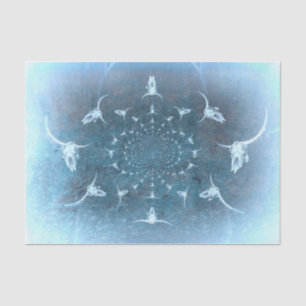 Papier Mousseline Ouest Rustique Vintage bleu Texture Taureau