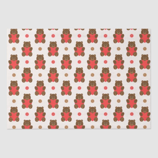 Papier Mousseline Ours d'amour (Recto)