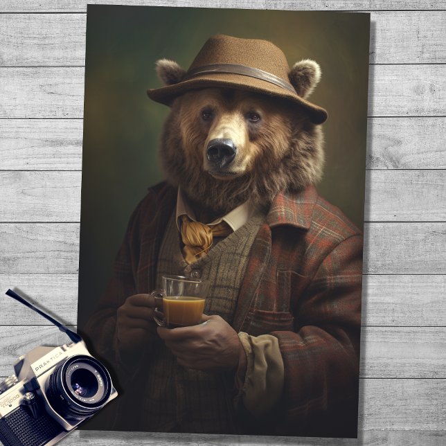 Papier Mousseline Ours dans le vêtement de Gentleman 4 papier découp (Créateur téléchargé)