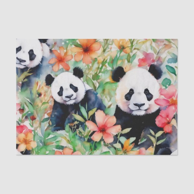Papier Mousseline Ours de panda aquarelle (Recto)