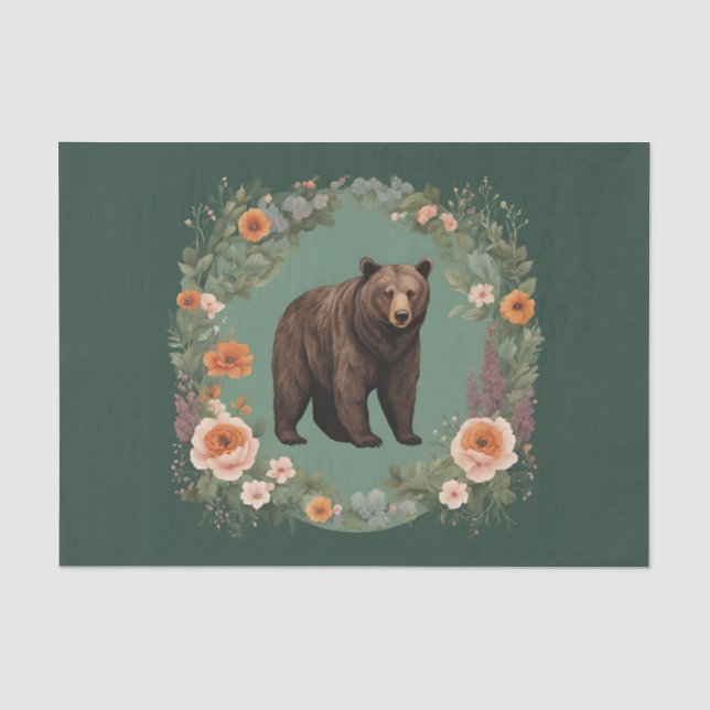 Papier Mousseline Ours Decoupage Cottagecore (Recto)