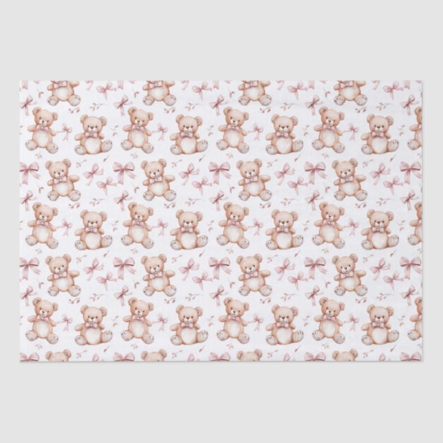 Papier Mousseline Ours en peluche mignonne et Baby shower (Recto)