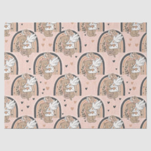 Papier Mousseline Ours en peluche neutre Arc-en-ciel dans Brun et Ta