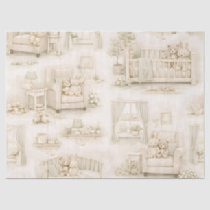 Papier Mousseline Ours en peluche salle beige neutre de la nurserie