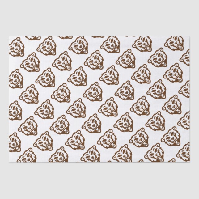 Papier Mousseline Ours Grizzly Brown Rustic Woodland Animaux Motif (Recto)