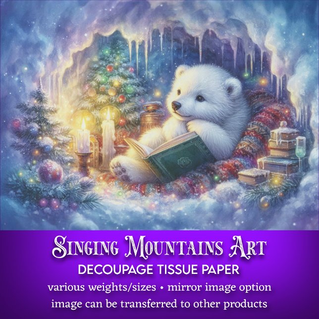 Papier Mousseline Ours Polaire De Noël Magique Dans La Cave Découpag (Créateur téléchargé)