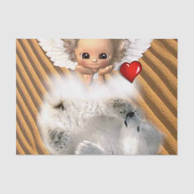 Papier Mousseline Ours polaire en papier tissu (Recto)